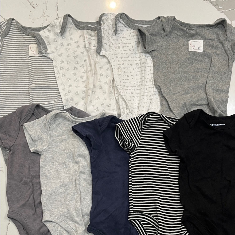 Assorted Baby T-Shirt Onesies Set/Bundle, Size 3-6 Months, Gender Neutral